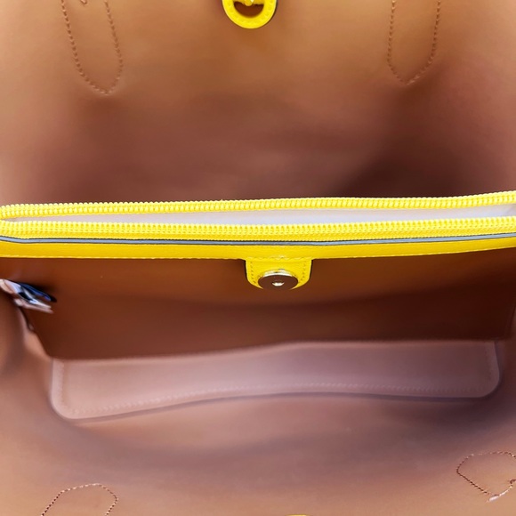 Kate Spade Harper Triple Compartment Satchel Crossbody Sunflower Yellow - Picture 6 of 7